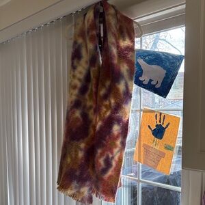 Laundry By Shelli Segal Purple and Yellow Scarf